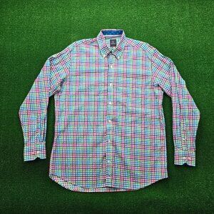 Tailorbyrd Shirt Mens Large Multicolor Checkered Button Down‎ Long Sleeve Cotton